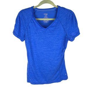 Danskin Now Short-Sleeve Athletic Top T-Shirt Blue V-Neck Sz. M